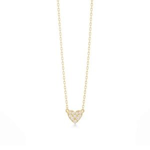 18k Gold Diamond Heart Pendant Necklace
